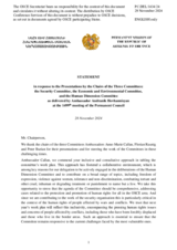 Statement by the Delegation of Armenia in response to the presentation by the Chairs of the Three Committees