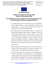 Statement by the Hungarian EU Presidency on the International Day for the Elimination of Violence against Women, observed on 25 November 2024
