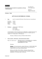 Journal de la 1497ème séance plénière du Conseil permanent