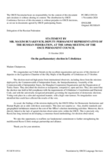 Statement by the Delegation of the Russian Federation on the results of the parliamentary elections held in Uzbekistan on 27 October 2024