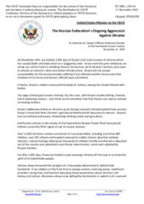 Statement by the Delegation of the United States of America on the Russian Federation’s ongoing aggression against Ukraine