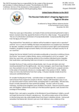 Statement by the Delegation of the United States of America on the Russian Federation’s ongoing aggression against Ukraine