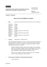 Journal de la 1091ème séance plénière du Forum pour la coopération en matière de sécurité