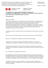 Statement by the Delegation of Canada on the Russian Federation’s ongoing aggression against Ukraine