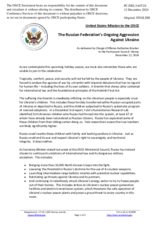 Statement by the Delegation of the United States of America on the Russian Federation’s ongoing aggression against Ukraine