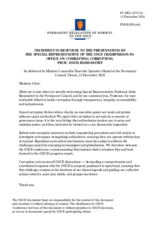 Statement by the Delegation of Norway in response to the report by the Special Representative of the OSCE Chairman-in-Office on Combating Corruption, Prof. Anita Ramasastry