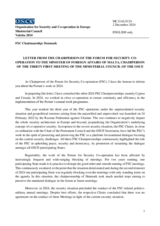 Letter from the Chairperson of the Forum for Security Co-operation to the Minister of Foreign Affairs of Malta, Chairperson of the 31st Meeting of the MC