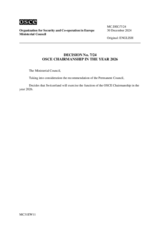DECISION No. 7/24, OSCE CHAIRMANSHIP IN THE YEAR 2026
