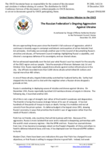 Statement by the Delegation of the United States of America on the Russian Federation’s ongoing aggression against Ukraine
