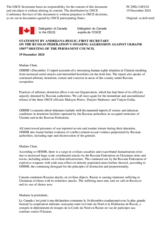 Statement by the Delegation of Canada on the Russian Federation’s ongoing aggression against Ukraine