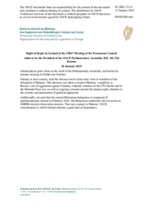 Right of reply statement by the Delegation of Ireland