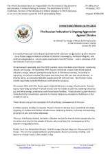 Statement by the Delegation of the United States of America on the Russian Federation’s ongoing aggression against Ukraine