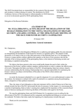 Statement by the Delegation of the Russian Federation on strengthening the foundations of the Forum for Security Co-operation