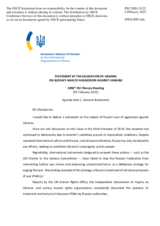 Statement by the Delegation of Ukraine on Russia’s war of aggression against Ukraine