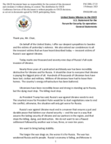 Statement by the Delegation of the United States of America on Russia’s war of aggression against Ukraine