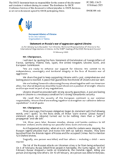 Statement by the Delegation of Ukraine on the Russian Federation’s ongoing aggression against Ukraine