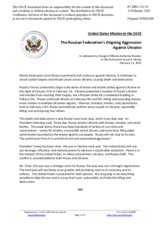 Statement by the Delegation of the United States of America on the Russian Federation’s ongoing aggression against Ukraine
