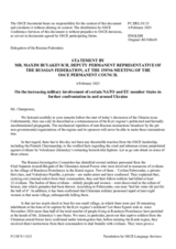 Statement by the Delegation of the Russian Federation on the increasing military involvement of certain NATO and EU member States in yet more confrontation in and around Ukraine