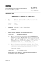 Journal of the 1098th Plenary Meeting of the Forum for Security Co-operation