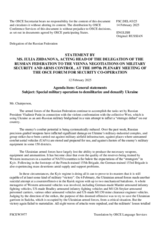 Statement by the Delegation of the Russian Federation on the special military operation to demilitarize and denazify Ukraine