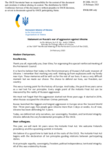 Statement by the Delegation of Ukraine on the Russian Federation’s ongoing aggression against Ukraine