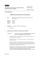 Journal of the 1099th Plenary Meeting of the Forum for Security Co-operation