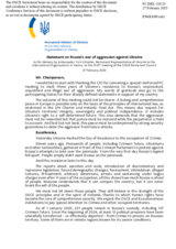 Statement by the Delegation of Ukraine on the Russian Federation’s ongoing aggression against Ukraine