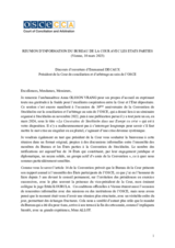 Reunion d’Information du Bureau de la Cour avec les Etats Parties - Discours d’ouverture d’Emmanuel Decaux