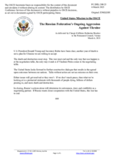  Statement by the Delegation of the United States of America on the Russian Federation’s ongoing aggression against Ukraine