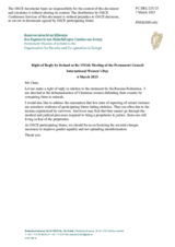 Statement by the Delegation of Ireland in response to the statement by the Delegation of the Russian Federation