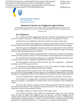 Statement by the Delegation of Ukraine on the Russian Federation’s ongoing aggression against Ukraine