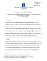 Statement by the Delegation of Norway on Russia’s war of aggression against Ukraine