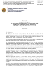 Statement by the Delegation of Armenia in response to the report by the OSCE Representative on Freedom of the Media, Mr. Jan Braathu