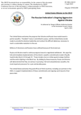 Statement by the Delegation of the United States of America on the Russian Federation’s ongoing aggression against Ukraine