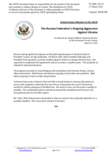 Statement by the Delegation of the United States of America on the Russian Federation’s ongoing aggression against Ukraine