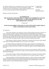 Statement by the Delegation of the Russian Federation on the increasing military involvement of certain NATO and EU member States in yet more confrontation in and around Ukraine