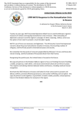 Statement by the Delegation of the United States of America on the 26th anniversary of the NATO response to the humanitarian crisis in Kosovo