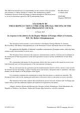 Statement by the Polish EU Presidency in response to the address by the Deputy Minister of Foreign Affairs of Armenia, H.E. Mr. Robert Abisoghomonyan
