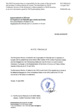 Response by the Delegation of Ireland to the Questionnaire on the Code of Conduct on Politico-Military Aspects of Security