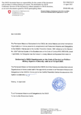 Response by the Delegation of Switzerland to the Questionnaire on the Code of Conduct on Politico-Military Aspects of Security