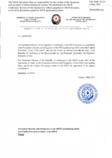 Response by the Delegation of Azerbaijan to the Questionnaire on Anti-Personnel Mines and Explosive Remnants of War Response by the Delegation of Azerbaijan to the Questionnaire on Anti-Personnel Mines and Explosive Remnants of War