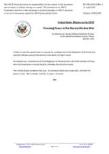 Statement by the Delegation of the United States of America on the Russian Federation’s ongoing aggression against Ukraine