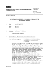 Giornale della 1516a Seduta speciale del Consiglio permanente