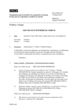 Journal de la 1101ème séance plénière du Forum pour la coopération en matière de sécurité