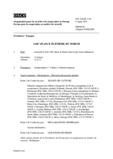 Journal de la 1104ème séance plénière du Forum pour la coopération en matière de sécurité
