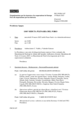 Giornale della 1101a Seduta plenaria del Foro di cooperazione per la sicurezza