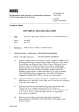 Giornale della 1103a Seduta plenaria del Foro di cooperazione per la sicurezza