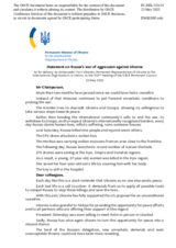 Statement by the Delegation of Ukraine on the Russian Federation’s ongoing aggression against Ukraine