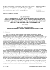 Statement by the Delegation of the Russian Federation on the special military operation to demilitarize and denazify Ukraine
