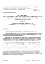 Statement by the Delegation of the Russian Federation in response to the report by the Director of the Office for Democratic Institutions and Human Rights (ODIHR)